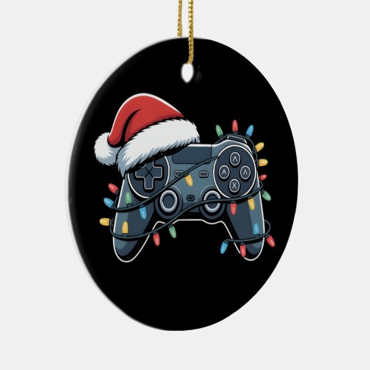 Video Game Controller Weihnachten Weihnachtsmänner Keramik Ornament (Rechts)