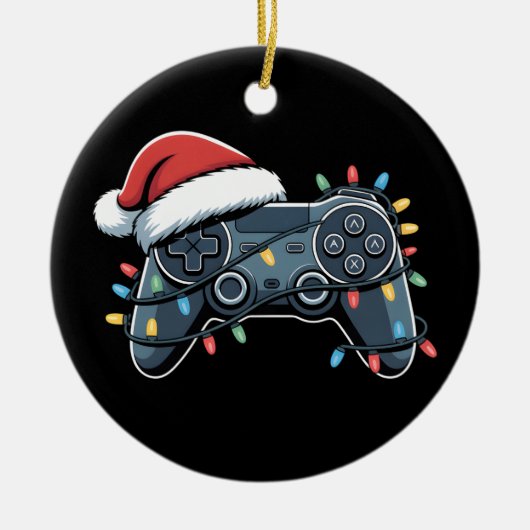 Video Game Controller Weihnachten Weihnachtsmänner Keramik Ornament (Vorne)