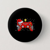Video Game Controller Weihnachts-Weihnachtsmannmüt Button (Vorderseite)