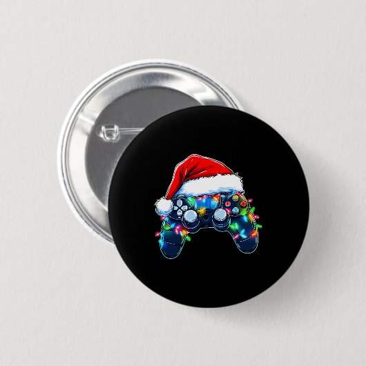 Video Game Controller Weihnachts-Weihnachtsmannmüt Button (Vorne & Hinten)