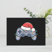 Video Game Controller Weihnachts-Weihnachtsmannmüt Feiertagskarte (Stehend Vorderseite)