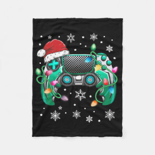 Video Game Controller Weihnachts-Weihnachtsmannmüt Fleecedecke