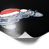 Video Game Controller Weihnachts-Weihnachtsmannmüt Fotodruck (Ecke)