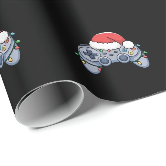 Video Game Controller Weihnachts-Weihnachtsmannmüt Geschenkpapier (Rolleneckpunkt)