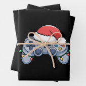 Video Game Controller Weihnachts-Weihnachtsmannmüt Geschenkpapier Set (Beispiel)