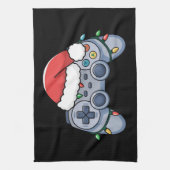 Video Game Controller Weihnachts-Weihnachtsmannmüt Geschirrtuch (Vertikal)