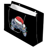 Video Game Controller Weihnachts-Weihnachtsmannmüt Große Geschenktüte (Vorderseite Schrägansicht)