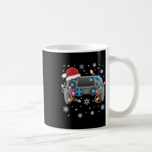 Video Game Controller Weihnachts-Weihnachtsmannmüt Kaffeetasse (Rechts)