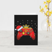Video Game Controller Weihnachts-Weihnachtsmannmüt Karte (Gelbe Blume)
