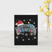 Video Game Controller Weihnachts-Weihnachtsmannmüt Karte (Gelbe Blume)