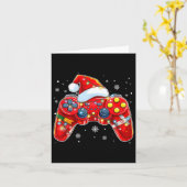 Video Game Controller Weihnachts-Weihnachtsmannmüt Karte (Gelbe Blume)