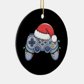 Video Game Controller Weihnachts-Weihnachtsmannmüt Keramik Ornament (Rechts)