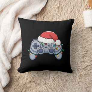 Video Game Controller Weihnachts-Weihnachtsmannmüt Kissen