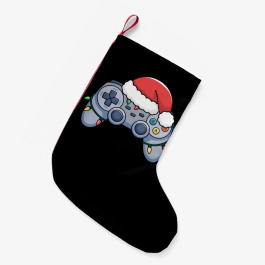 Video Game Controller Weihnachts-Weihnachtsmannmüt Kleiner Weihnachtsstrumpf (Vorderansicht (hängend))