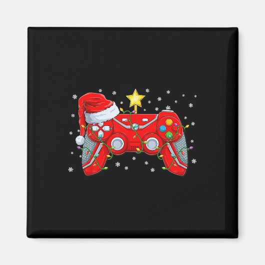 Video Game Controller Weihnachts-Weihnachtsmannmüt Magnet (Vorne)