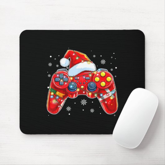 Video Game Controller Weihnachts-Weihnachtsmannmüt Mousepad (Mit Mouse)