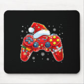 Video Game Controller Weihnachts-Weihnachtsmannmüt Mousepad (Vorne)