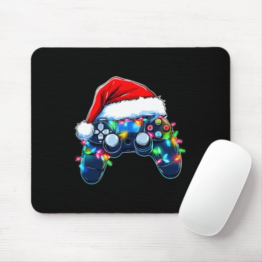 Video Game Controller Weihnachts-Weihnachtsmannmüt Mousepad (Mit Mouse)
