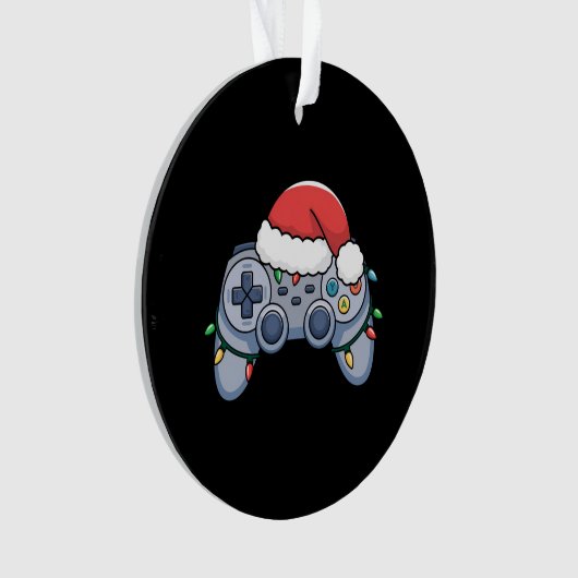Video Game Controller Weihnachts-Weihnachtsmannmüt Ornament (Vorderseite)