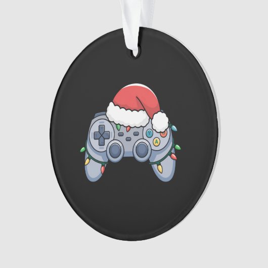 Video Game Controller Weihnachts-Weihnachtsmannmüt Ornament (Vorderseite)