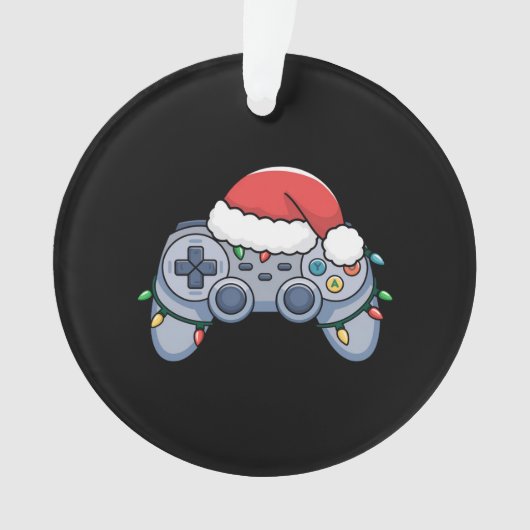 Video Game Controller Weihnachts-Weihnachtsmannmüt Ornament (Vorderseite)