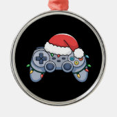 Video Game Controller Weihnachts-Weihnachtsmannmüt Ornament Aus Metall (Vorne)