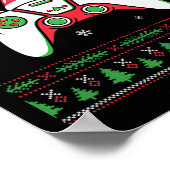 Video Game Controller Weihnachts-Weihnachtsmannmüt Poster (Ecke)