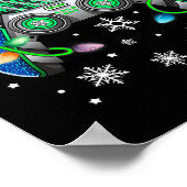 Video Game Controller Weihnachts-Weihnachtsmannmüt Poster (Ecke)