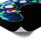Video Game Controller Weihnachts-Weihnachtsmannmüt Poster (Ecke)