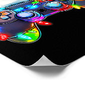 Video Game Controller Weihnachts-Weihnachtsmannmüt Poster (Ecke)