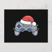 Video Game Controller Weihnachts-Weihnachtsmannmüt Postkarte (Vorderseite)