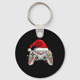 Video Game Controller Weihnachts-Weihnachtsmannmüt Schlüsselanhänger