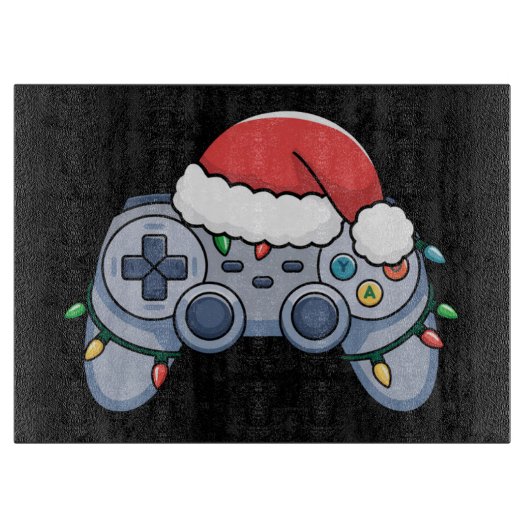 Video Game Controller Weihnachts-Weihnachtsmannmüt Schneidebrett (Vorderseite)
