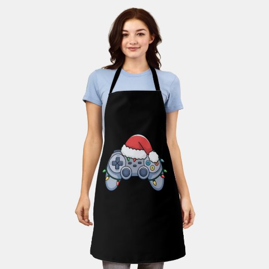Video Game Controller Weihnachts-Weihnachtsmannmüt Schürze (Getragen)