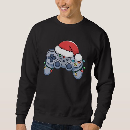 Video Game Controller Weihnachts-Weihnachtsmannmüt Sweatshirt (Vorderseite)