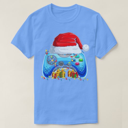 Video Game Controller Weihnachts-Weihnachtsmannmüt T-Shirt (Design vorne)