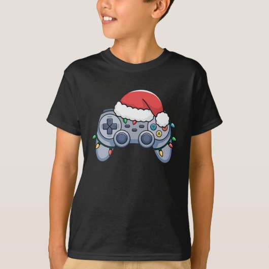Video Game Controller Weihnachts-Weihnachtsmannmüt T-Shirt (Vorderseite)