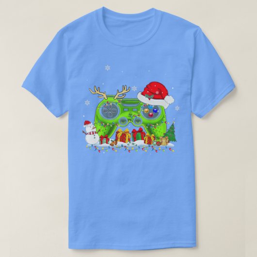 Video Game Controller Weihnachts-Weihnachtsmannmüt T-Shirt (Design vorne)