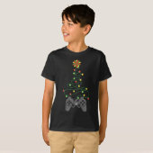 Video Game Controller Weihnachtsbaum Lichter Funny T-Shirt (Vorne ganz)