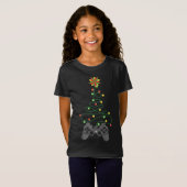 Video Game Controller Weihnachtsbaum Lichter Funny T-Shirt (Vorne ganz)