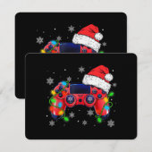 Video Game Controller Weihnachtsmann Mütze Gamer B Einladung (Vorne/Hinten)