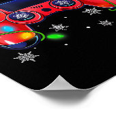 Video Game Controller Weihnachtsmann Mütze Gamer B Poster (Ecke)