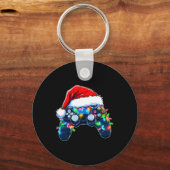 Video Game Controller Weihnachtsmann Mütze Gamer B Schlüsselanhänger (Vorderseite)