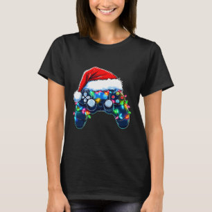 Video Game Controller Weihnachtsmann Mütze Gamer B T-Shirt