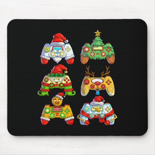 Video Game Controller Weihnachtsmannmütze Weihnach Mousepad (Vorne)