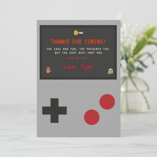 Video Game Dankeschön Karte (Stehend Vorderseite)