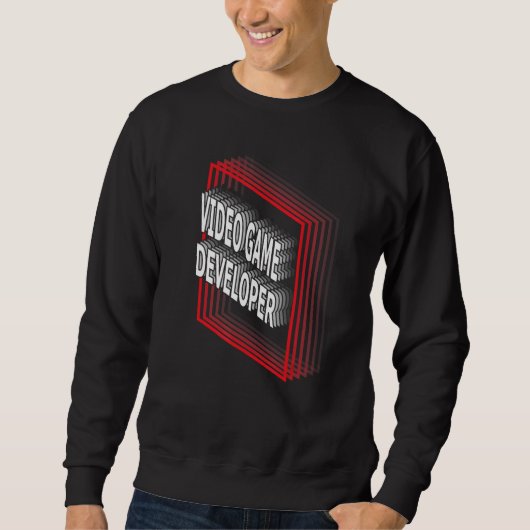 Video Game Developer Job Title Appreciation Retro Sweatshirt (Vorderseite)