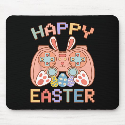 Video Game Easter Bunny Gaming Controller Gamer Bo Mousepad (Vorne)
