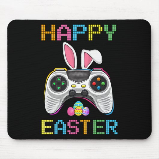 Video Game Easter Bunny Gaming Controller Gamer Bo Mousepad (Vorne)