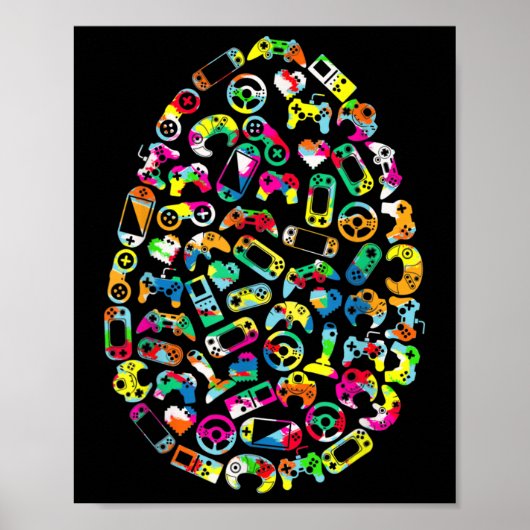 Video Game Easter Bunny Gaming Controller Gamer Bo Poster (Vorne)